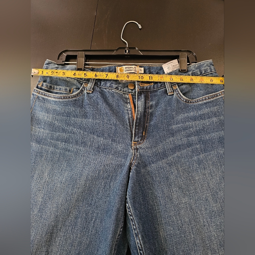 Carhartt Women’s Size 12 Tall Blue Straight Leg Pants Regular Fit Workwear EUC - Picture 7 of 9